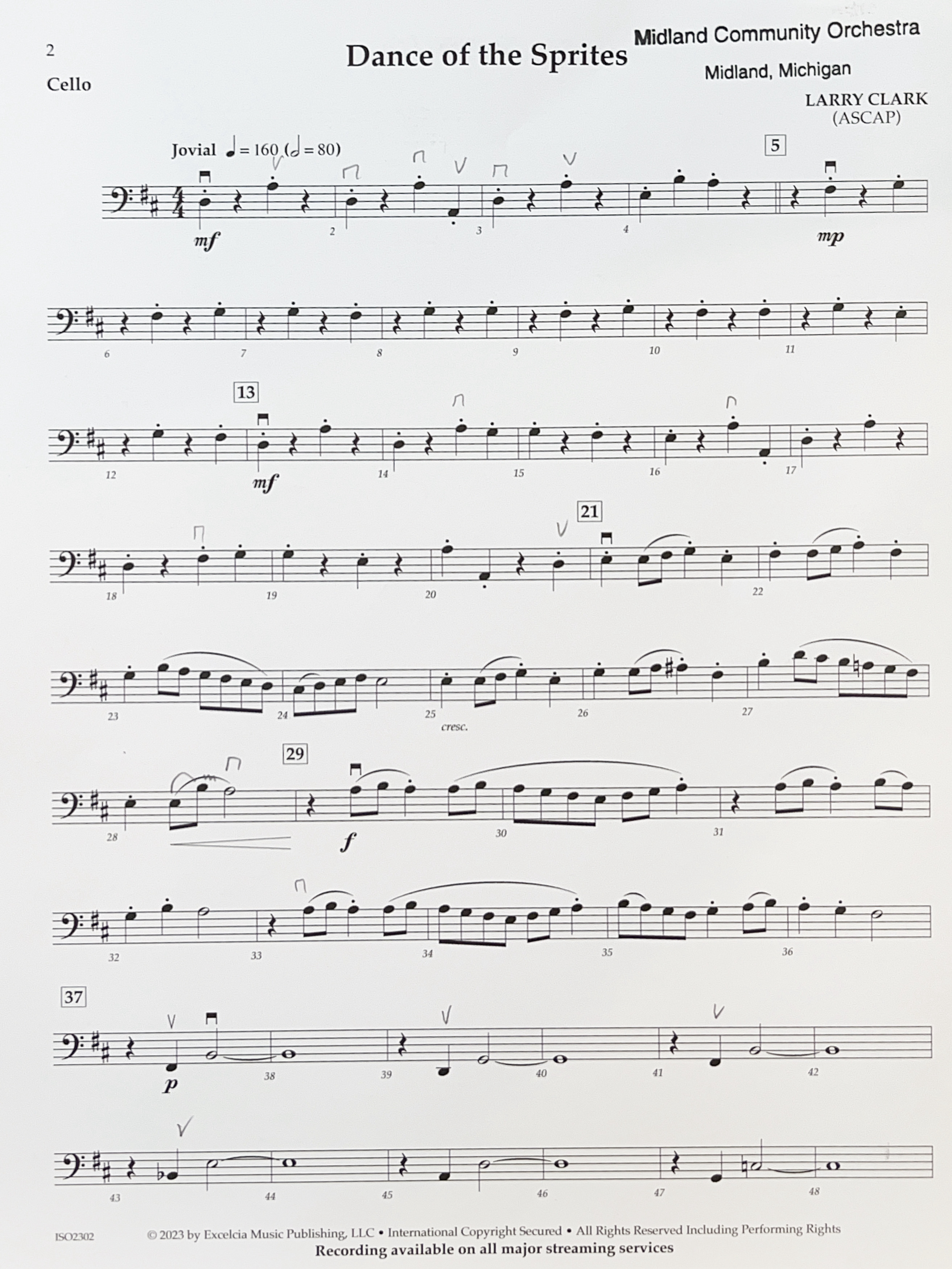 Dance of the Sprites Cello Pg1